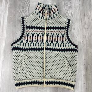 Vintage Junior Exchange Reversible Winter Knit Warm Full Zip Outdoors Ski Vest